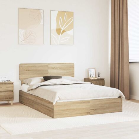 Cama con almacenamiento con cabecera Roble  150 x 200 cm