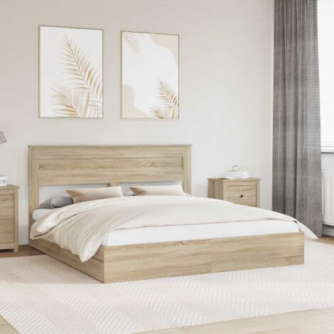 Cama con almacenamiento con cabecera Roble  180 x 200 cm