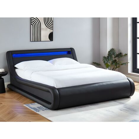 Cama matrimonial Dbiand, Cama contenedor con funda extraíble con