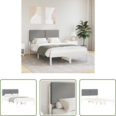 Cama con cabecera acolchada -  Estructura de Cama con Cabecera Tapizada Gris Claro