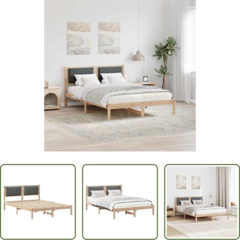 Cama con cabecera -  Estructura de cama con cabecera Gris oscuro 135 x 190 cm