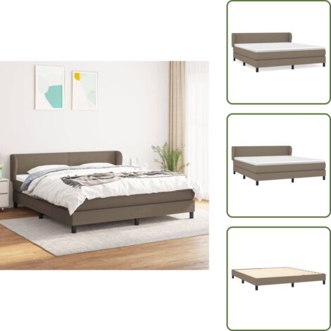 Cama con cabecero ajustable - vidaXL Cama box spring con colchón tela gris taupe 160x200 cm - Colchón ensacado