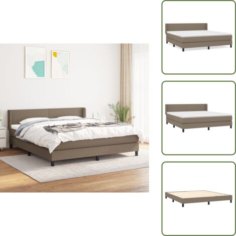 Cama con cabecero ajustable - vidaXL Cama box spring con colchón tela gris taupe 160x200 cm - Colchón ensacado