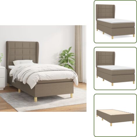 Cama con cabecero ajustable - vidaXL Cama box spring con colchón tela gris taupe 80x200 cm - Colchón ensacado
