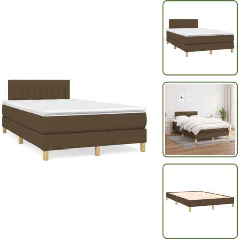 Cama con cabecero ajustable - vidaXL Cama box spring con colchón tela marrón oscuro 120x190 cm - Colchón ensacado