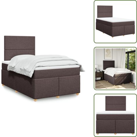 Cama con cabecero ajustable - vidaXL Cama box spring con colchón tela marrón oscuro 120x200 cm - Colchón ensacado