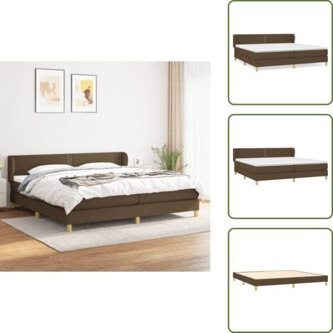 Cama con cabecero ajustable - vidaXL Cama box spring con colchón tela marrón oscuro 200x200 cm - Colchón de espuma