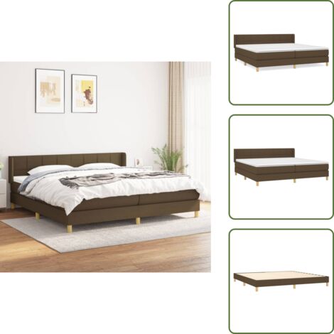 Cama con cabecero ajustable - vidaXL Cama box spring con colchón tela marrón oscuro 200x200 cm - Colchón de espuma