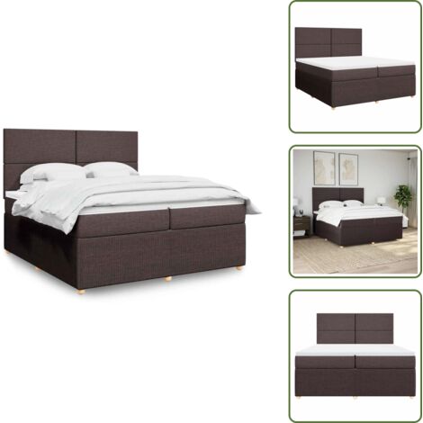 Cama con cabecero ajustable - vidaXL Cama box spring con colchón tela marrón oscuro 200x200 cm - Colchón ensacado