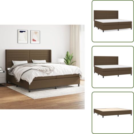 Cama con cabecero ajustable - vidaXL Cama box spring con colchón tela marrón oscuro 200x200 cm - Colchón ensacado