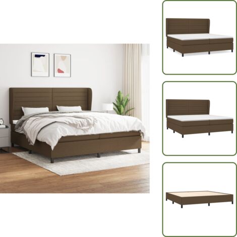 Cama con cabecero ajustable - vidaXL Cama box spring con colchón tela marrón oscuro 200x200 cm - Colchón ensacado