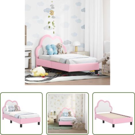 Cama con cabecero -  Estructura de cama para niños pequeños con cabecera Rosa PU