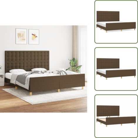 Cama con cabecero marrón - vidaXL Estructura de cama con cabecero de tela marrón 180x200 cm - Cama con cabecero ajustable