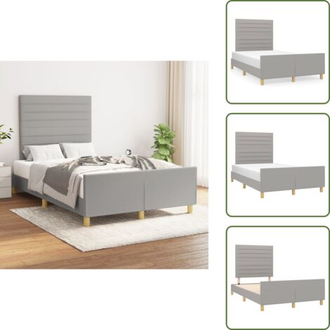 Cama con cabecero - vidaXL Estructura de cama sin colchón tela gris claro 120x200 cm - Cama gris claro