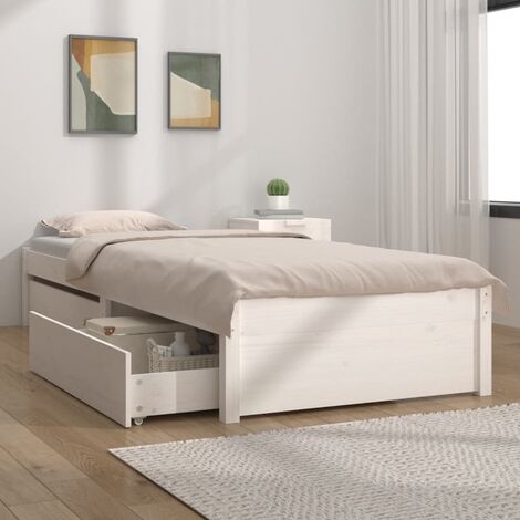 MAISON CHIC Cama con cajones Moderno Estructura de Cama para adulto blanco 100x200 cm ES37065A