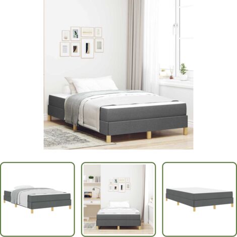 Cama con colchón -  Cama tipo Box Spring con colchón Gris oscuro 120 x 200 cm tela