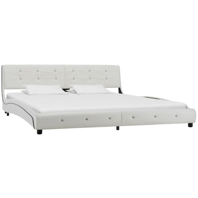 

Cama con Colchón Cuero Sintético Blanco 180x200 cm - Blanco - Vidaxl