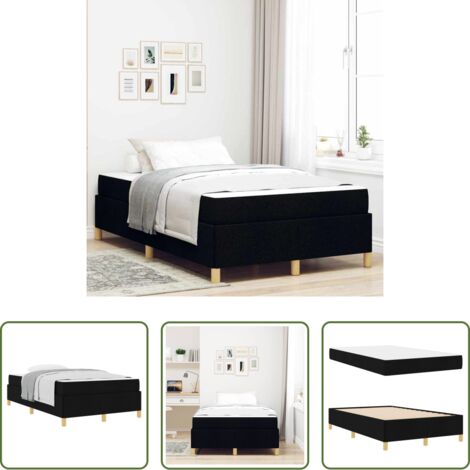 Cama con colchón -  Estructura de cama con colchón Negro 120 x 190 cm tela