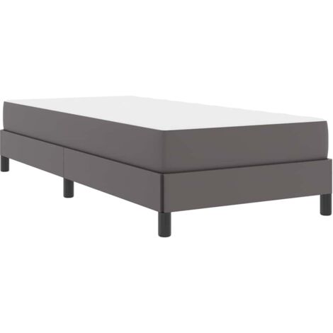 Cama con colchón Gris 90 x 190 cm Cuero sintético vidaXL