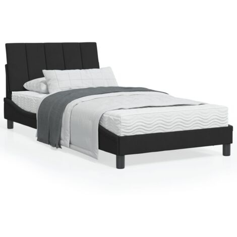 Cama con colchón Hanko terciopelo negro 100x200 cm vidaXL