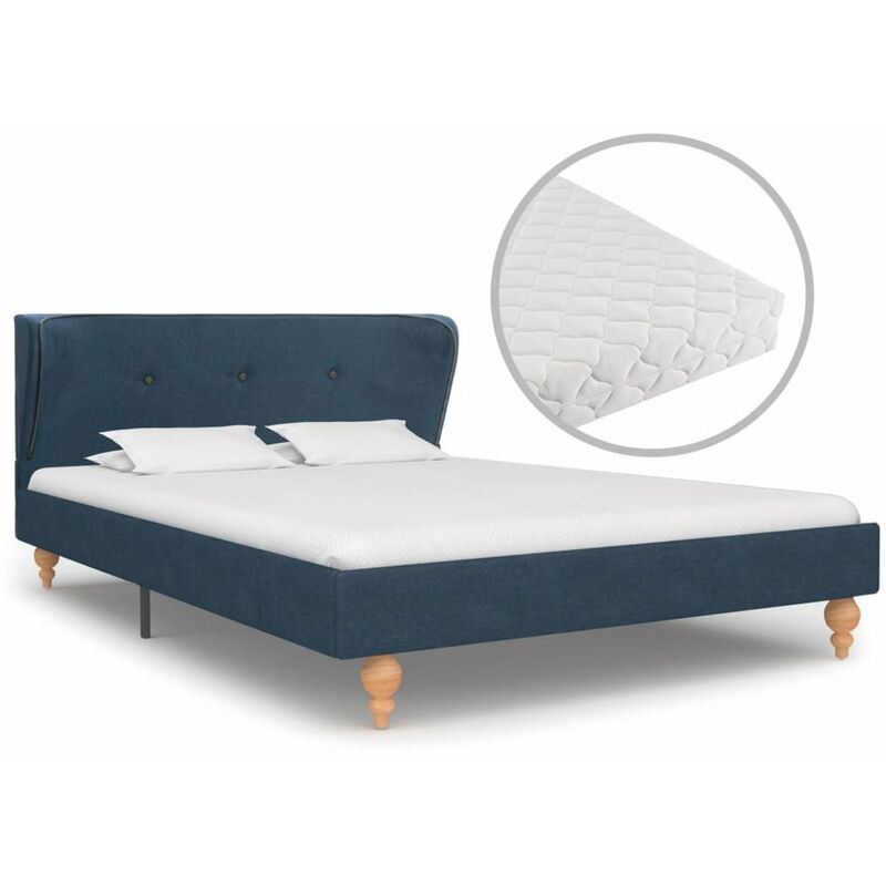 

Cama con colchon tela azul 120x200 cm