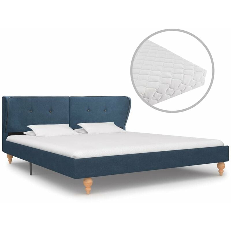 

Cama con colchon tela azul 180x200 cm