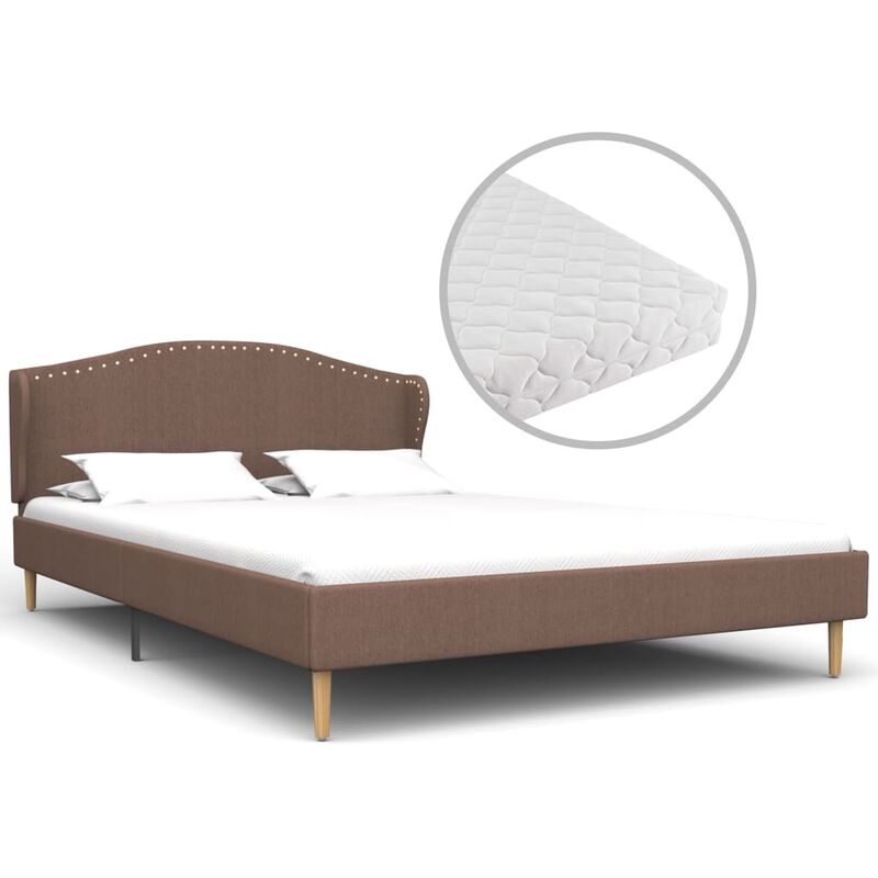 

Cama con Colchón Tela Marrón 120x200 cm - Marrón - Vidaxl