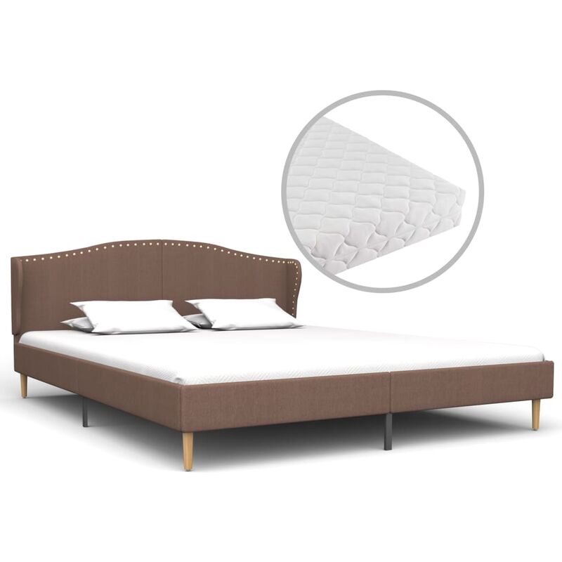 

vidaXL Cama con Colchón Tela Marrón 180x200 cm - Marrón