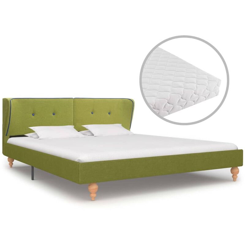 

Cama con Colchón Tela Verde 160x200 cm - Verde - Vidaxl