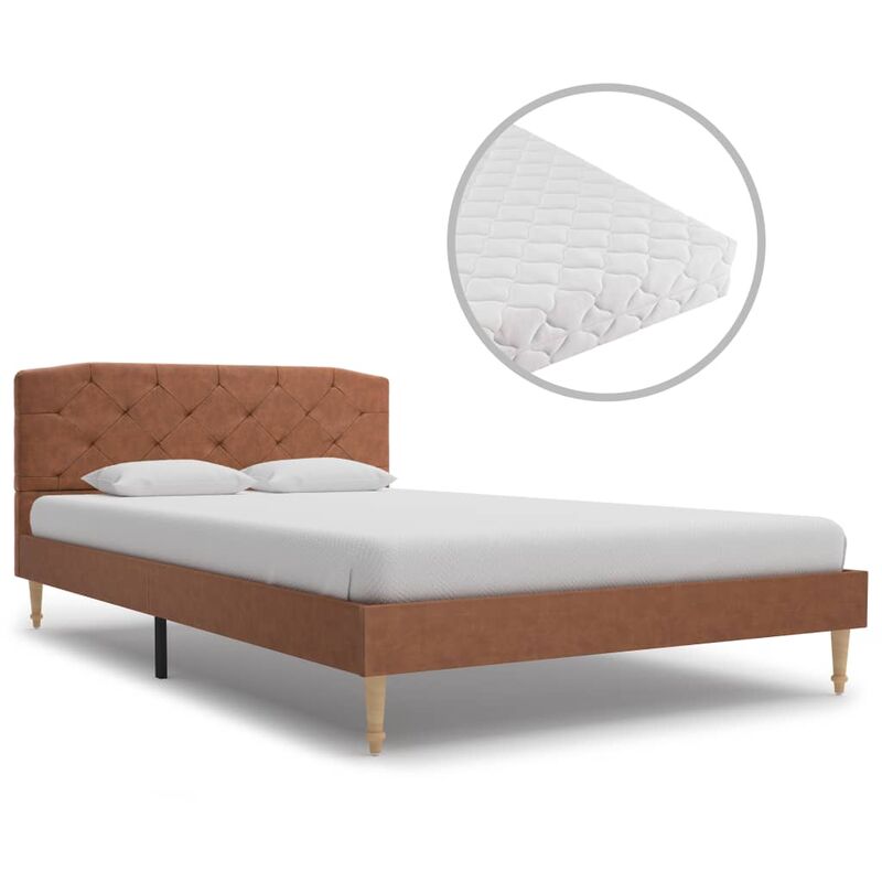 

Cama con Colchón Tela Marrón 120x200 cm - Marrón - Vidaxl