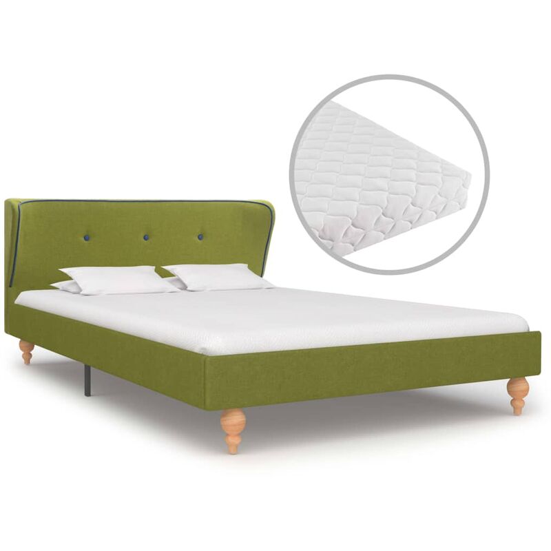 

Cama con colchón tela verde 120x200 cm