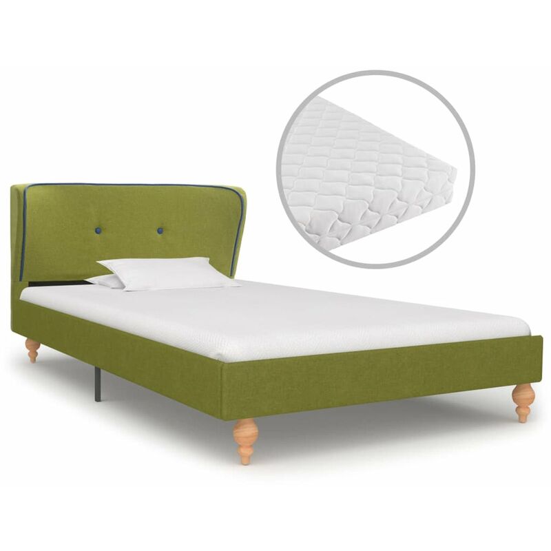 

Cama con colchon tela verde 90x200 cm