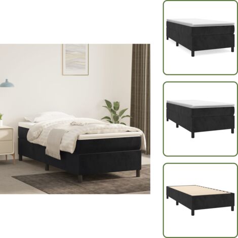 Cama con colchón - vidaXL Cama box spring con colchón cuero sintético negro 90x190 cm - Colchón ensacado