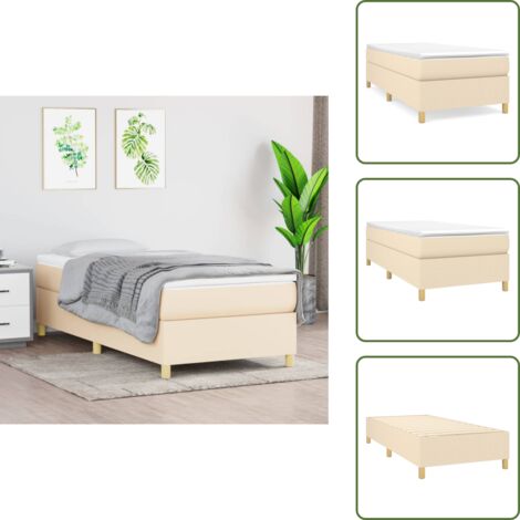 Cama con colchón - vidaXL Cama box spring con colchón tela color crema 90x190 cm - Cama de espuma