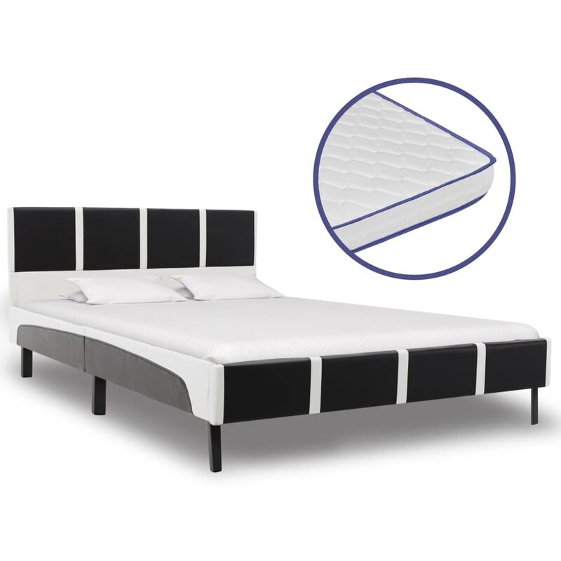 

Cama con colchón viscoelástico cuero sintético 120x200 cm