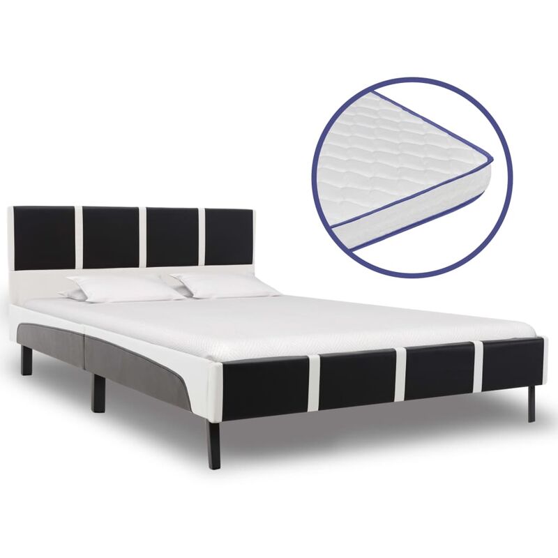 

Cama con colchon viscoelastico cuero sintetico 140x200 cm