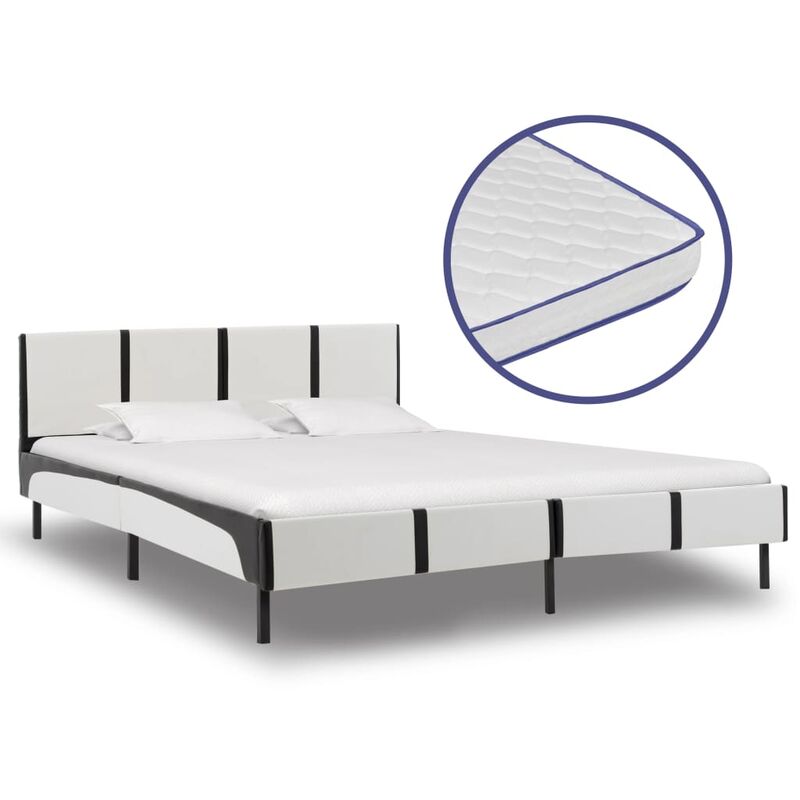 

Cama con colchon viscoelastico cuero sintetico 180x200 cm