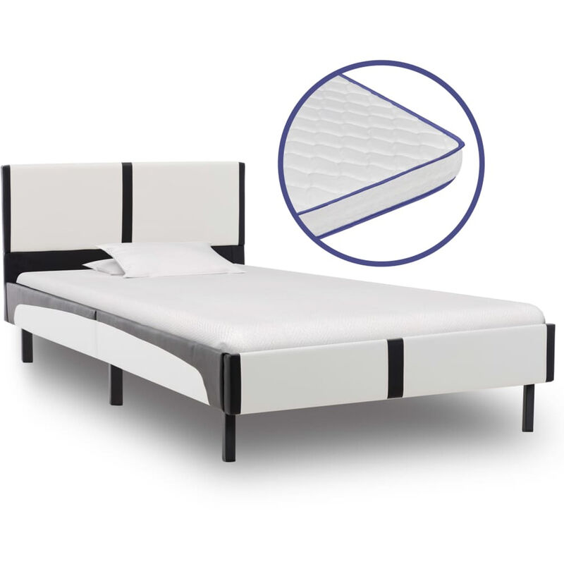 

Cama con colchon viscoelastico cuero sintetico 90x200 cm