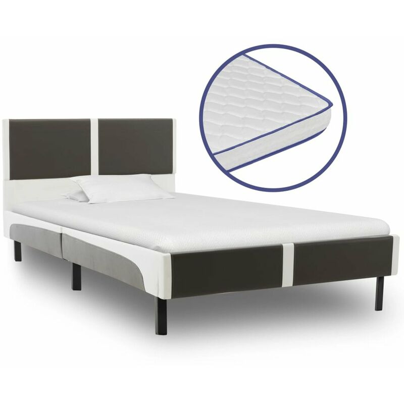 

Happyshopping - Cama con colchon viscoelastico cuero sintetico 90x200 cm