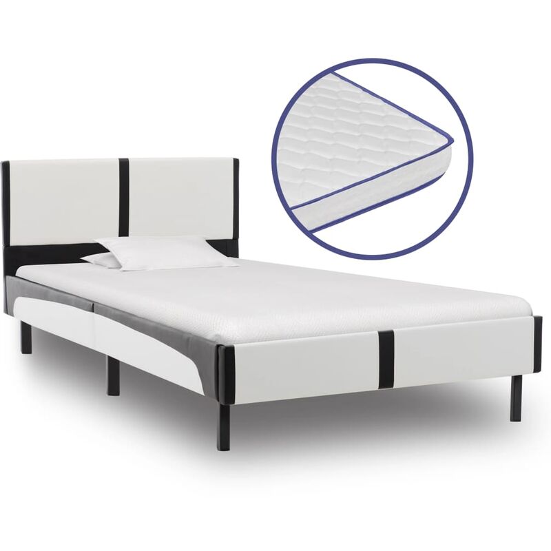 

Cama con colchón viscoelástico cuero sintético 90x200 cm