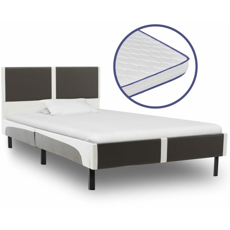 

Cama con colchón viscoelástico cuero sintético 90x200 cm