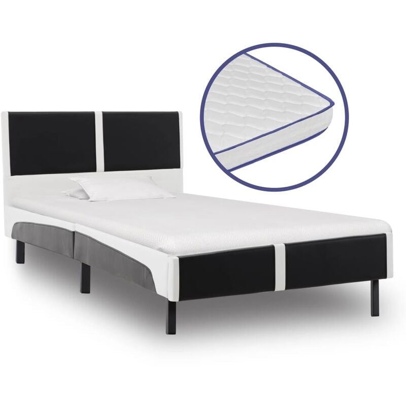 

Cama con colchón viscoelástico cuero sintético 90x200 cm