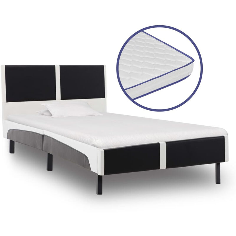 

Cama con colchon viscoelastico cuero sintetico 90x200 cm