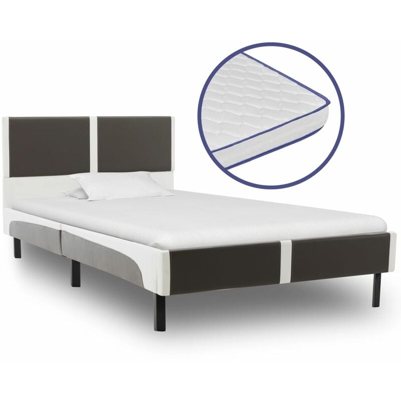 

Cama con Colchón Viscoelástico Cuero Sintético 90x200 cm - Gris - Vidaxl