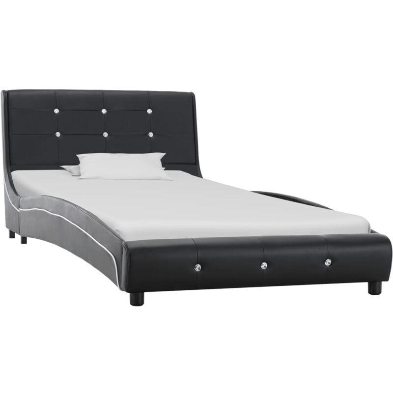 

Cama con Colchón Viscoelástico Cuero Sintético Negro 90x200 cm - Negro - Vidaxl