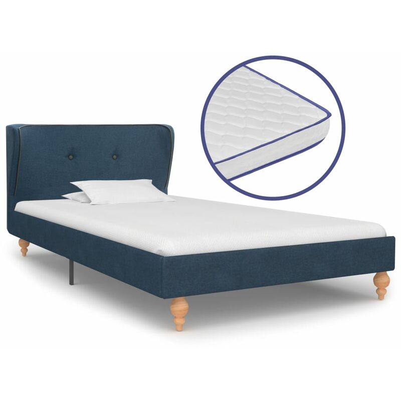 

Cama con Colchón Viscoelástico Tela Azul 90x200 cm - Azul - Vidaxl