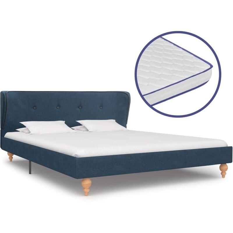 

Cama con Colchón Viscoelástico Tela Azul 140x200 cm - Azul - Vidaxl
