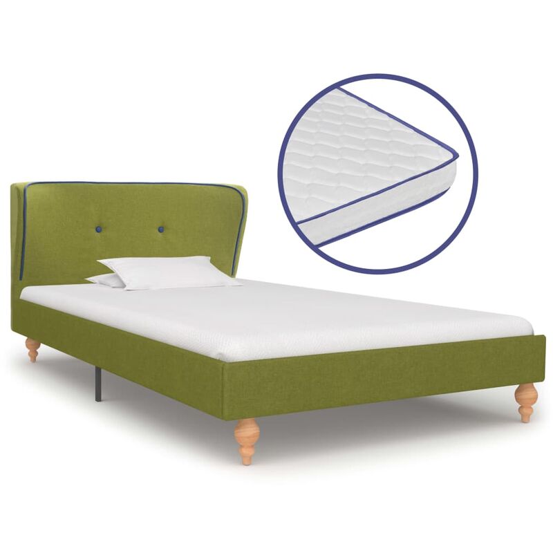 

Cama con Colchón Viscoelástico Tela Verde 90x200 cm - Verde - Vidaxl
