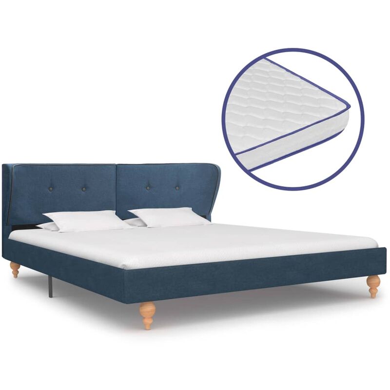 

Cama con Colchón Viscoelástico Tela Azul 180x200 cm - Azul - Vidaxl