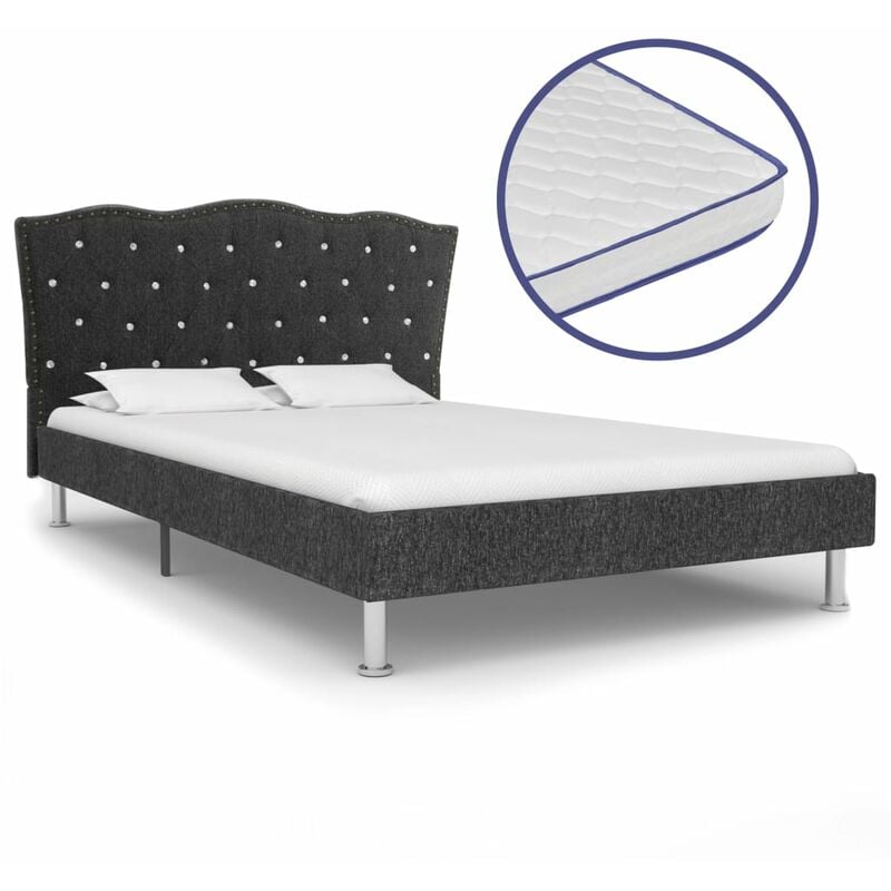 

Cama con Colchón Viscoelástico Tela Gris Oscuro 140x200 cm - Gris - Vidaxl